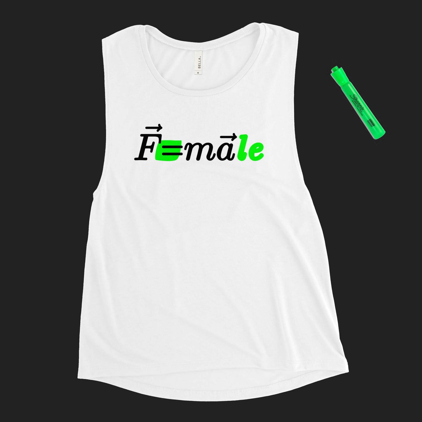 "Force is F=male" women's muscle tank