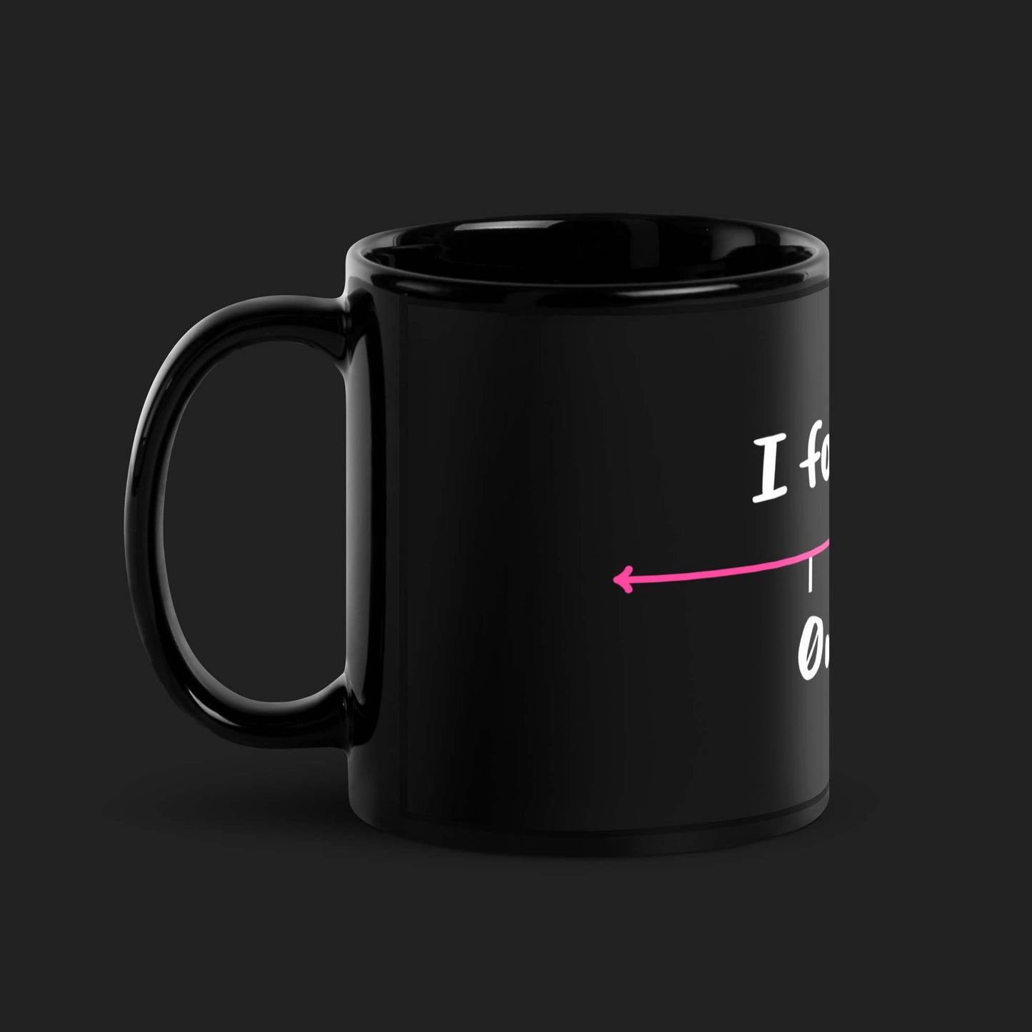"I Found <3 On Line" black glossy mug