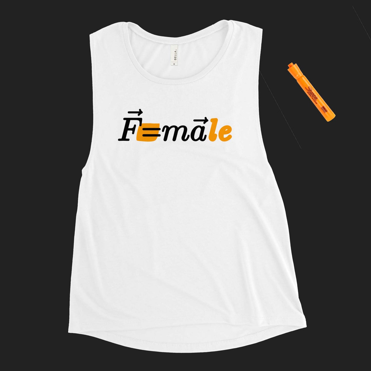 "Force is F=male" women's muscle tank
