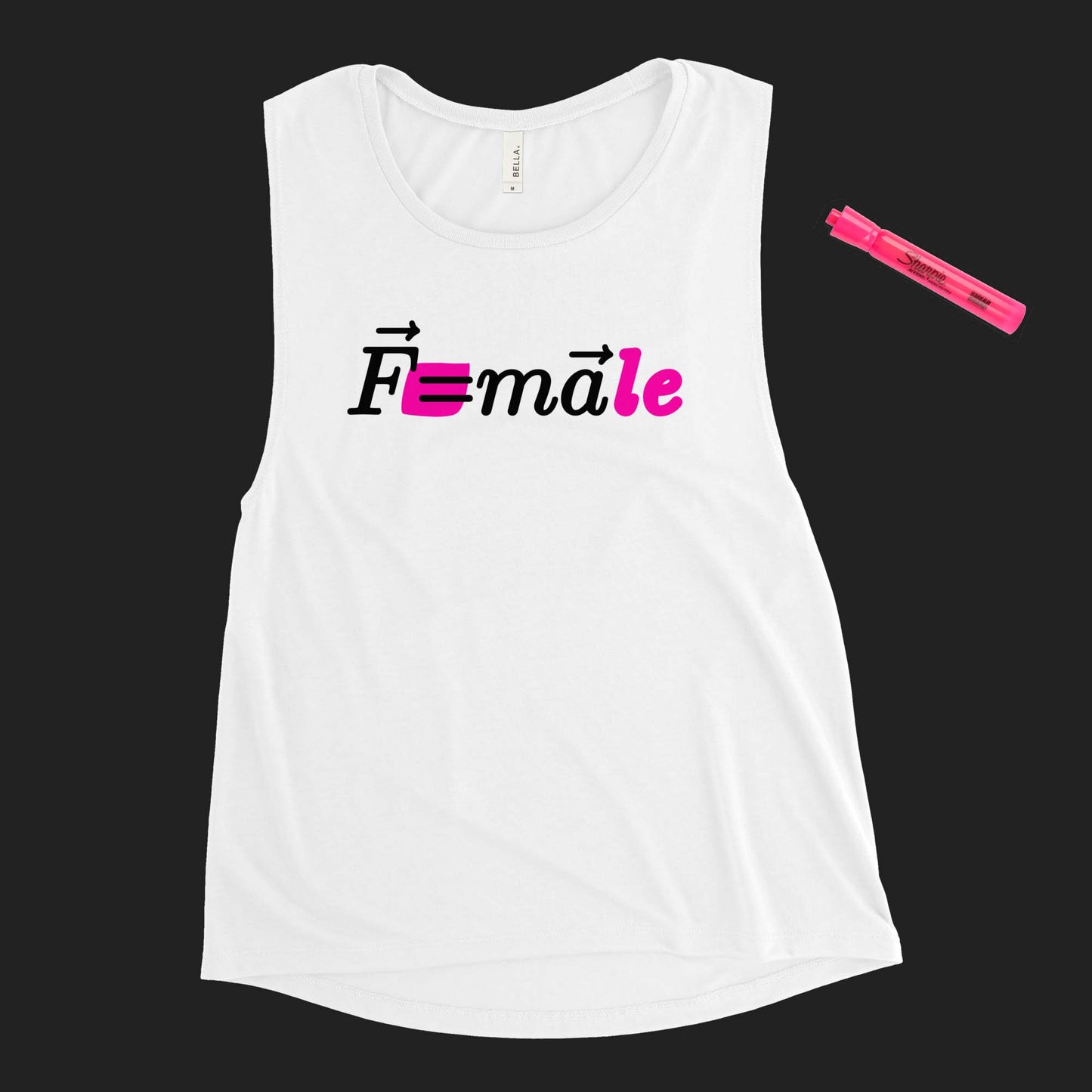 "Force is F=male" women's muscle tank