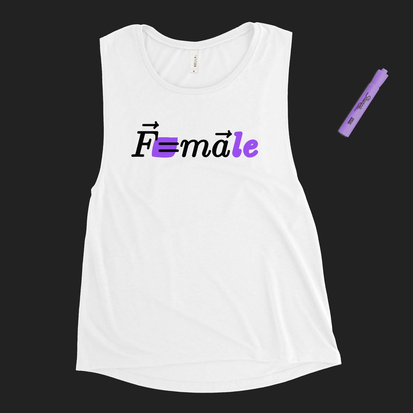 "Force is F=male" women's muscle tank