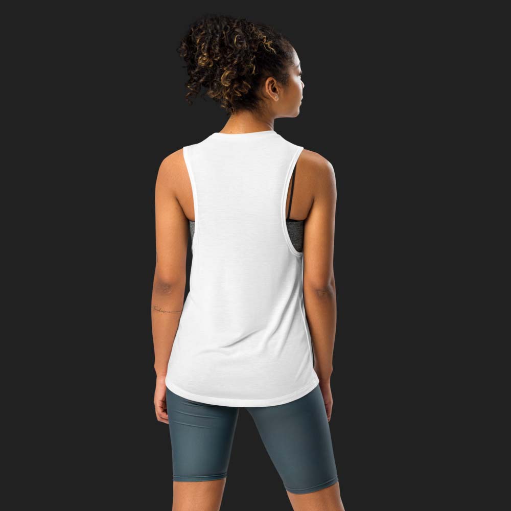 "Force is F=male" women's muscle tank