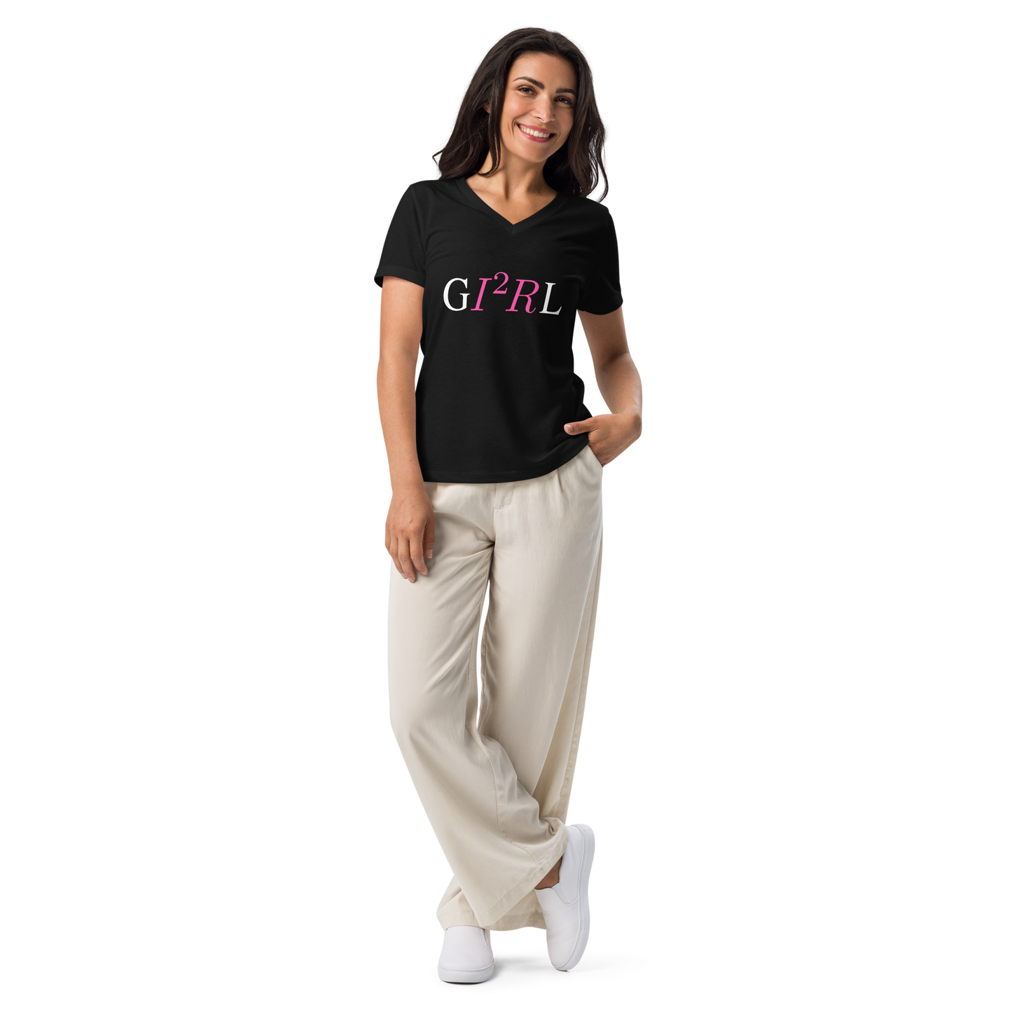 "Girl Power!" relaxed v-neck t-shirt (women’s)