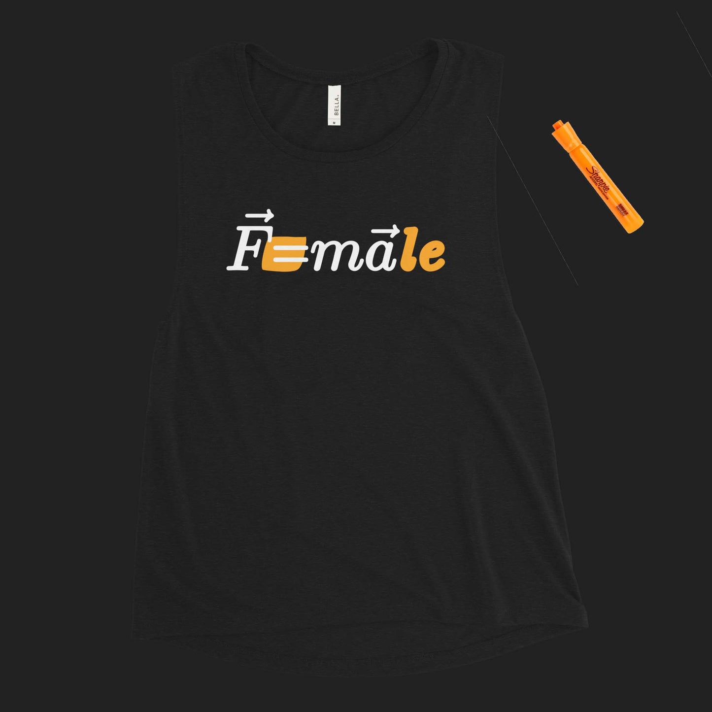 "Force is F=male" women's muscle tank